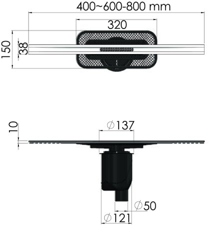 Душевой лоток Berges Simpel 800 090012 с решеткой Хром матовый 