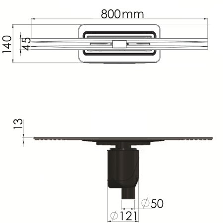 Душевой лоток Berges Simpel 800 090012 с решеткой Хром матовый 