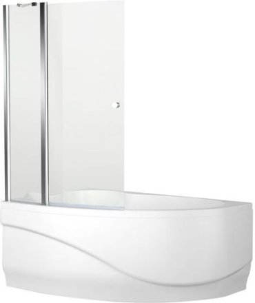Шторка для ванны Aquanet Alfa 3 NF7221-1 pivot, прозрачное стекло 