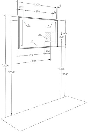 Зеркало Aquaton Отель 120 1A101402OT010 с подсветкой с функцией антипар 