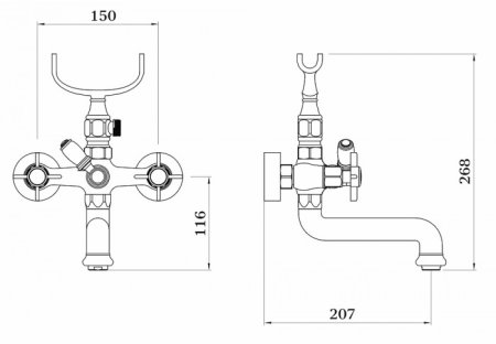 Cмеситель для ванны GANZER GZ15032D BRONZE 