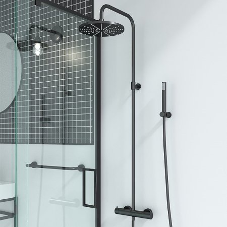 Душевая система Paini Cox 78PQ689TH Черный глянцевый 