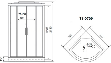 Душевая кабина Timo Eco TE-0709 P 