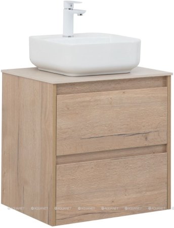 Тумба с раковиной Aquanet Nova Lite 60 дуб крафт (2 ящика) 
