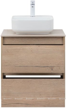 Тумба с раковиной Aquanet Nova Lite 60 дуб крафт (2 ящика) 