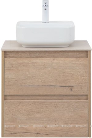 Тумба с раковиной Aquanet Nova Lite 60 дуб крафт (2 ящика) 