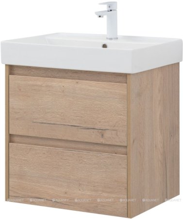 Тумба с раковиной Aquanet Nova Lite 60 дуб крафт (2 ящика) 