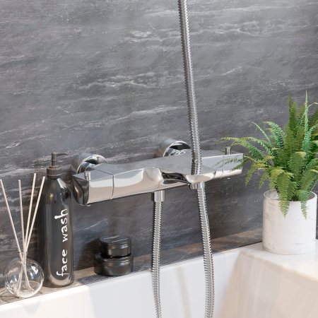 Смеситель для ванны Paini Nove 09CR111TH с термостатом Хром 