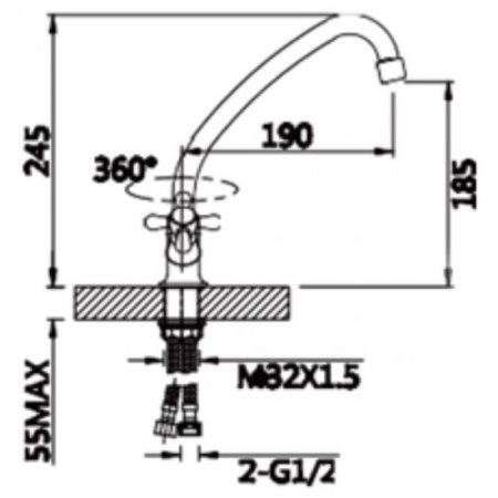 Cмеситель для кухни ViEiR V120122 Хром 