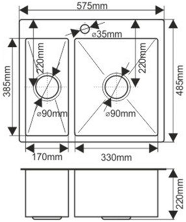 Кухонная мойка Melana Profline H575485S Сатин 