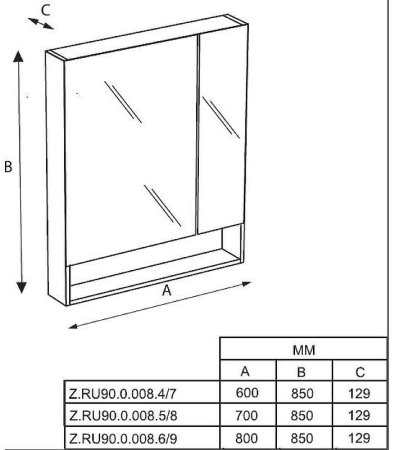 Зеркальный шкаф Roca The Gap 60 ZRU9302751 Фиолетовый 