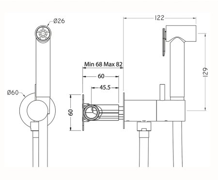 Гигиенический душ со смесителем Cisal Shower CV00797521 Хром 