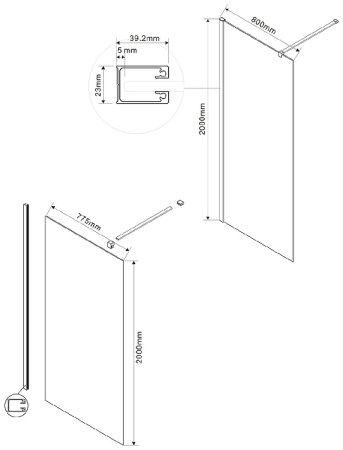 Душевая перегородка Vincea Walk-In 80 VSW-1H800CG профиль Хром стекло тонированное 