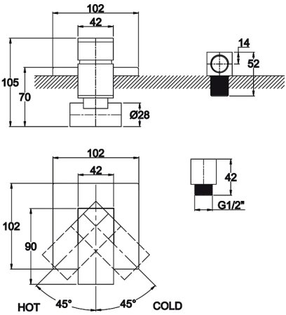 Смеситель для душа Kaiser Sonat 34177 Хром 