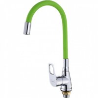 Смеситель для кухни с гибким изливом HANSEN H59004Т Хром/Зеленый