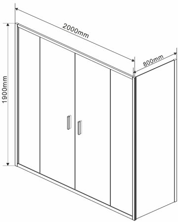 Душевой уголок Vincea Garda 200х80 VSR-1G28020CL профиль Хром стекло прозрачное 