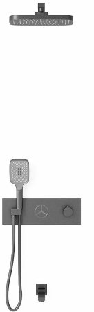 Душевая система Vincea VSFW-432T1GM с термостатом Вороненая сталь 