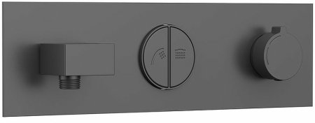 Душевая система Vincea VSFW-432T1GM с термостатом Вороненая сталь 