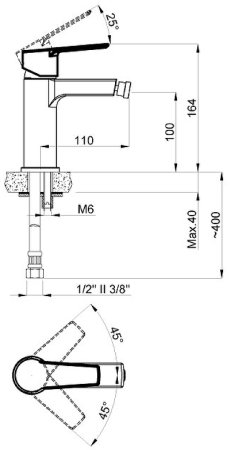 Смеситель для биде Azario Enzo AZ-15716601 Хром 