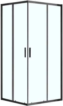 Душевой уголок Azario Milton 100x100 AZ-ND1142 1000 Black профиль Черный стекло прозрачное 