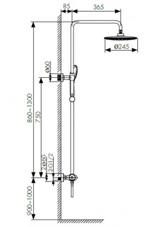 Душевая система Kaiser Plane 07177 с термостатом Хром 