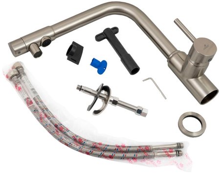 Смеситель для кухни Kaiser Teka БР13044-5 с фильтром Серебро 