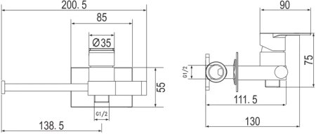 Гигиенический душ со смесителем Rose R307, хром 