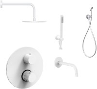 Душевая система Paffoni Light KITZLIQ019BO046KING с термостатом и гигиеническим душем Белый матовый