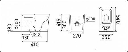 Унитаз приставной CeramaLux 3170 