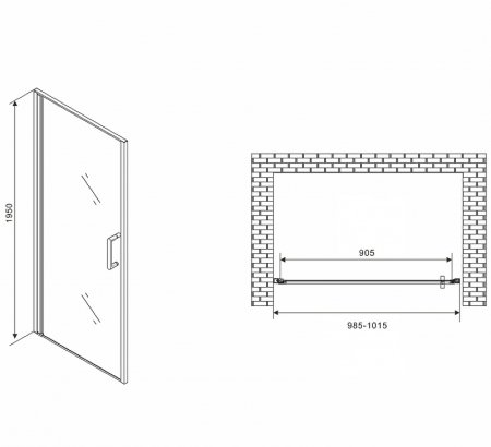 Душевая дверь Abber Sonnenstrand 100 AG04100M профиль Хром стекло матовое 
