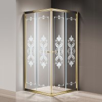 Душевой уголок Cezares Giubileo-A-2-100 стекло с узором, золото