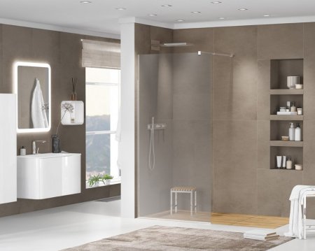 Душевая перегородка Cezares Liberta-L-1-100-120-GR-Cr стекло графит, кронштейн 120 см 