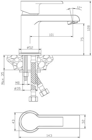 Смеситель для раковины Olive's Tenerife 24100TN Хром 