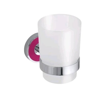 Стакан Bemeta Trend-I 104110018f настенный, хром/розовый, матовое стекло 