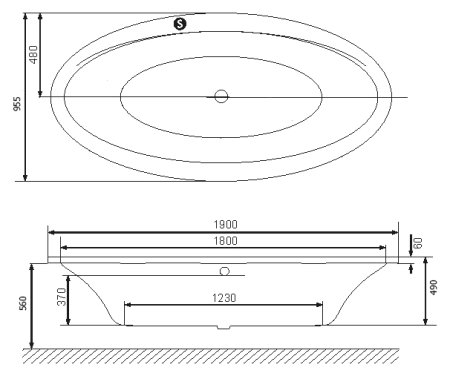 Акриловая ванна Excellent Lumina 190x95 