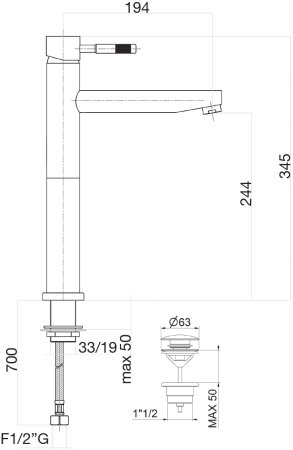 Смеситель для раковины Fiore XENON 44CR5291, хром 