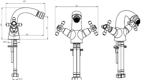 Смеситель для биде Boheme Flora 296-FL Золото 