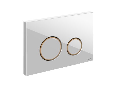 Кнопка смыва Cersanit TWINS 63535 белая матовая, с рамкой 