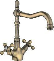 Смеситель двуручковый для кухни под бронзу HAIBA HB4419-4 бронза