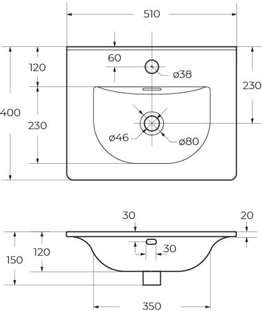 Керамическая раковина BelBagno BB-8099-3-50 