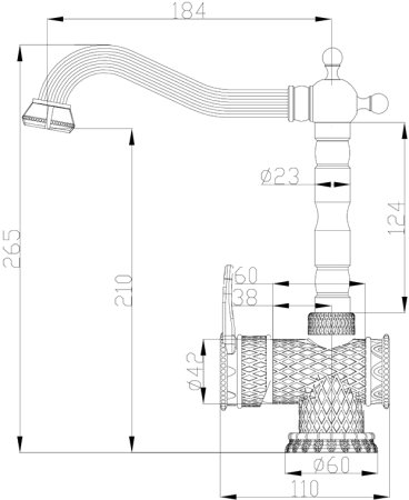 Смеситель для кухонной мойки Zorg Antic A 408K-BR 