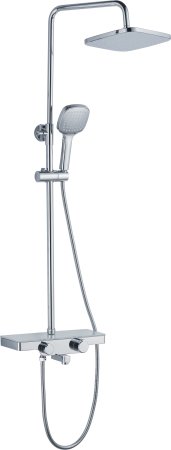 Смеситель с душевой стойкой с полкой HAIBA HB2417 хром 