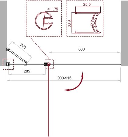 Шторка на ванну BelBagno UNO-V-11-90/150-C-Cr профиль Хром стекло прозрачное 