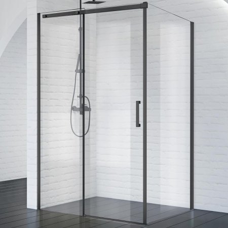 Душевой уголок BelBagno Acqua 130х90 ACQUA-AH-1-130/90-C-NERO профиль Черный стекло прозрачное 