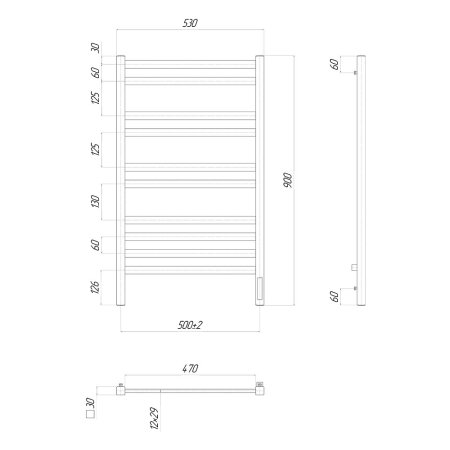 Полотенцесушитель электрический Lemark Melange П10 50x90 R 