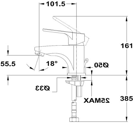 Смеситель для раковины Teka Salina 273466210 Хром 