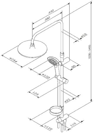 Душевая система AM.PM Spirit V2.0 F0770A100 Хром 