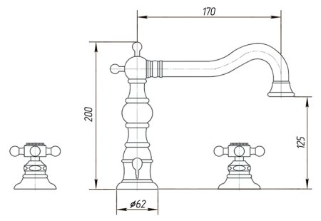 Смеситель Migliore Arcadia ML.ARC-8312 Do для раковины 