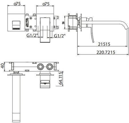 Смеситель для раковины Gattoni Ely 8839/88C0 Хром 