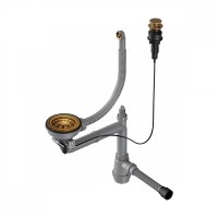 Сифон для мойки Omoikiri WK-1CL-R-A-AB022 с круглым переливом, античная латунь